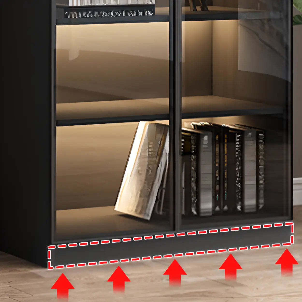 Black Metal Multi-Shelf Display Cabinet — 5