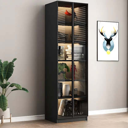 Black Metal Multi-Shelf Display Cabinet — 5
