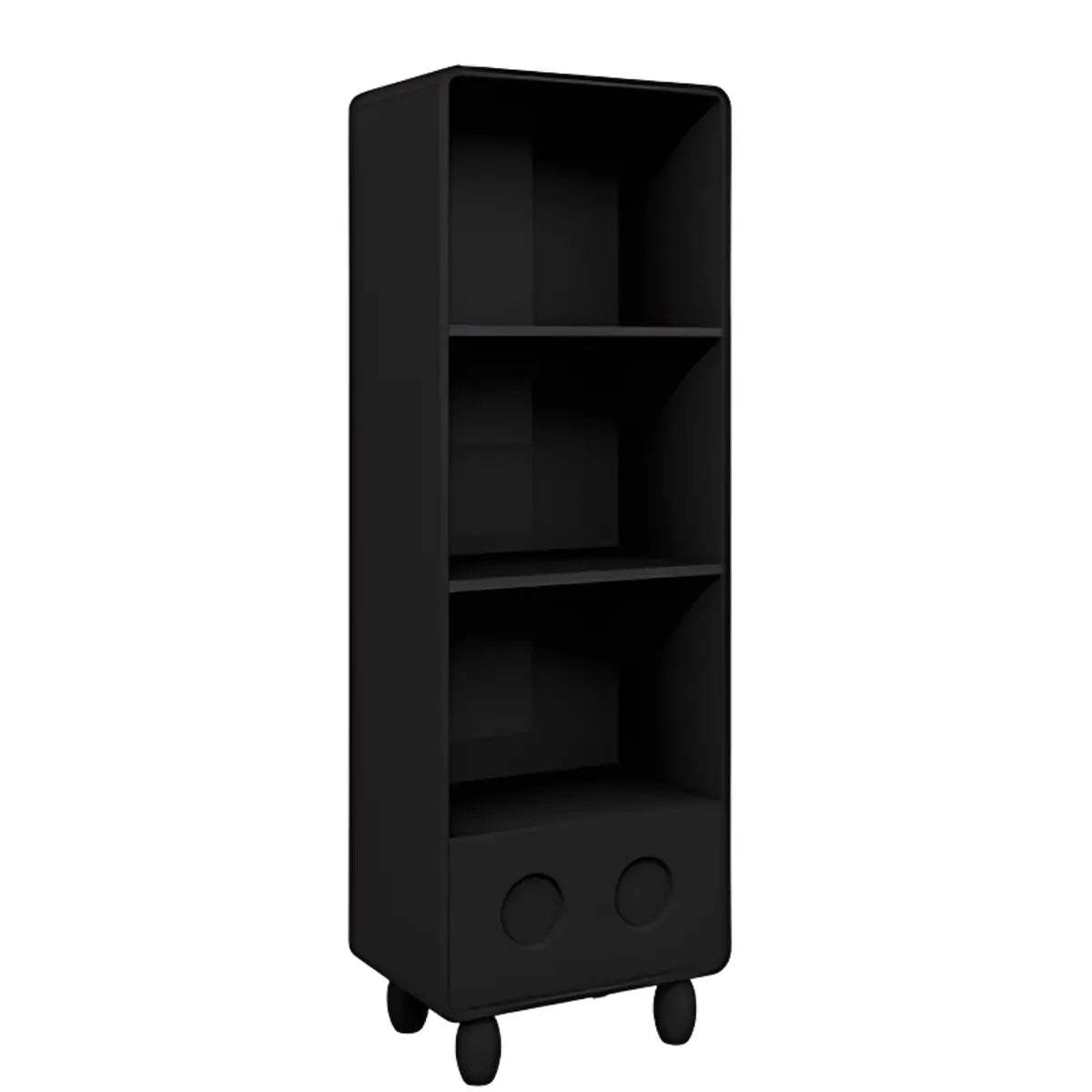 Modern stylish sliding black bookcases