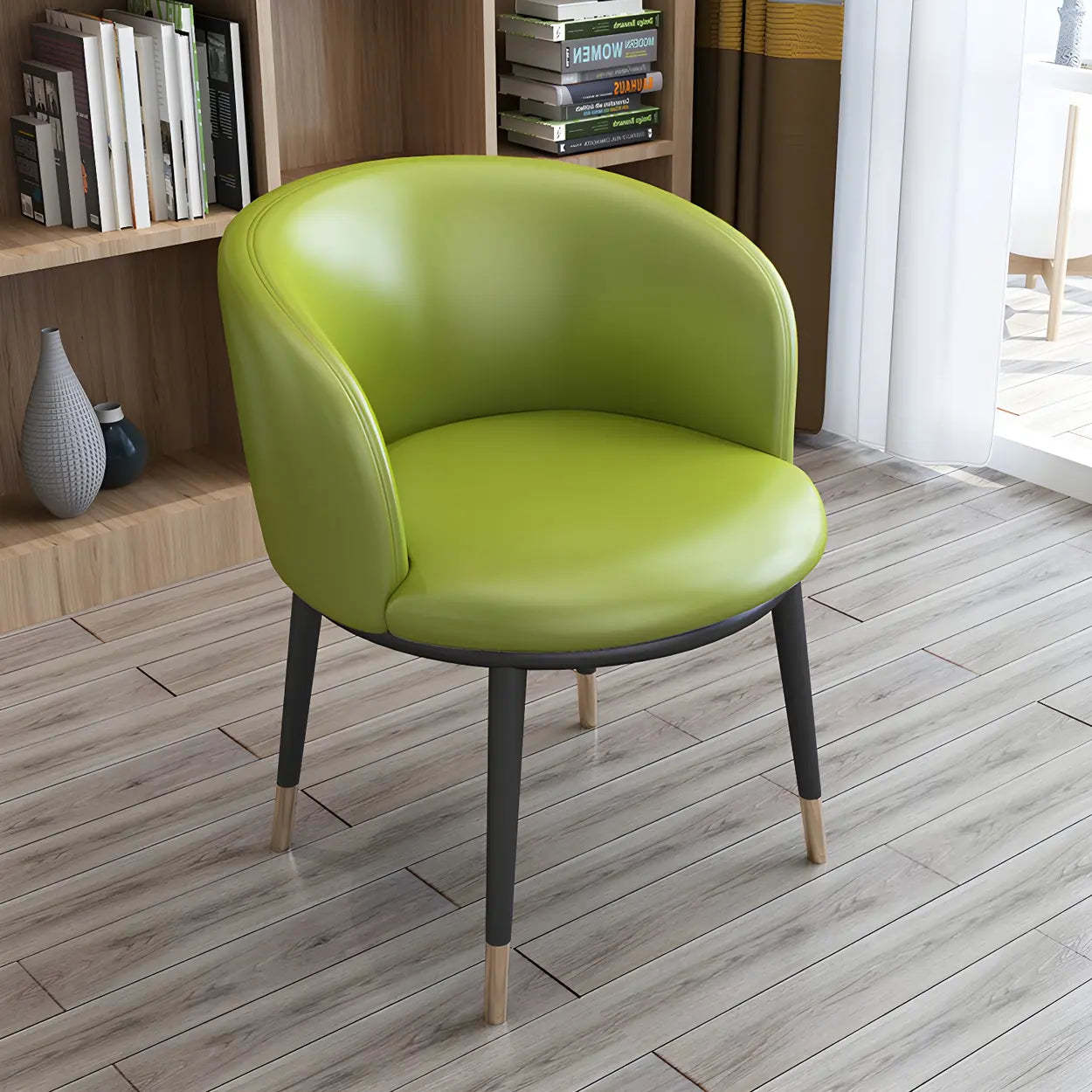 Stylish Green Compact Task Chair — White / 1 Piece