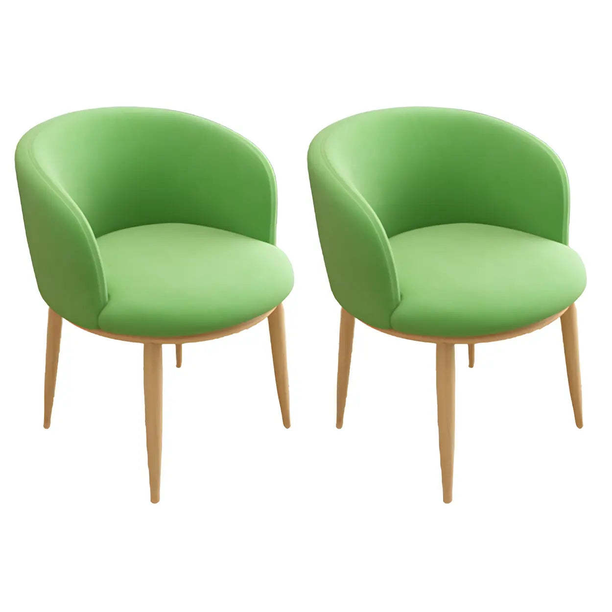 Stylish Green Compact Task Chair — Silver Gray / 4 Piece Set