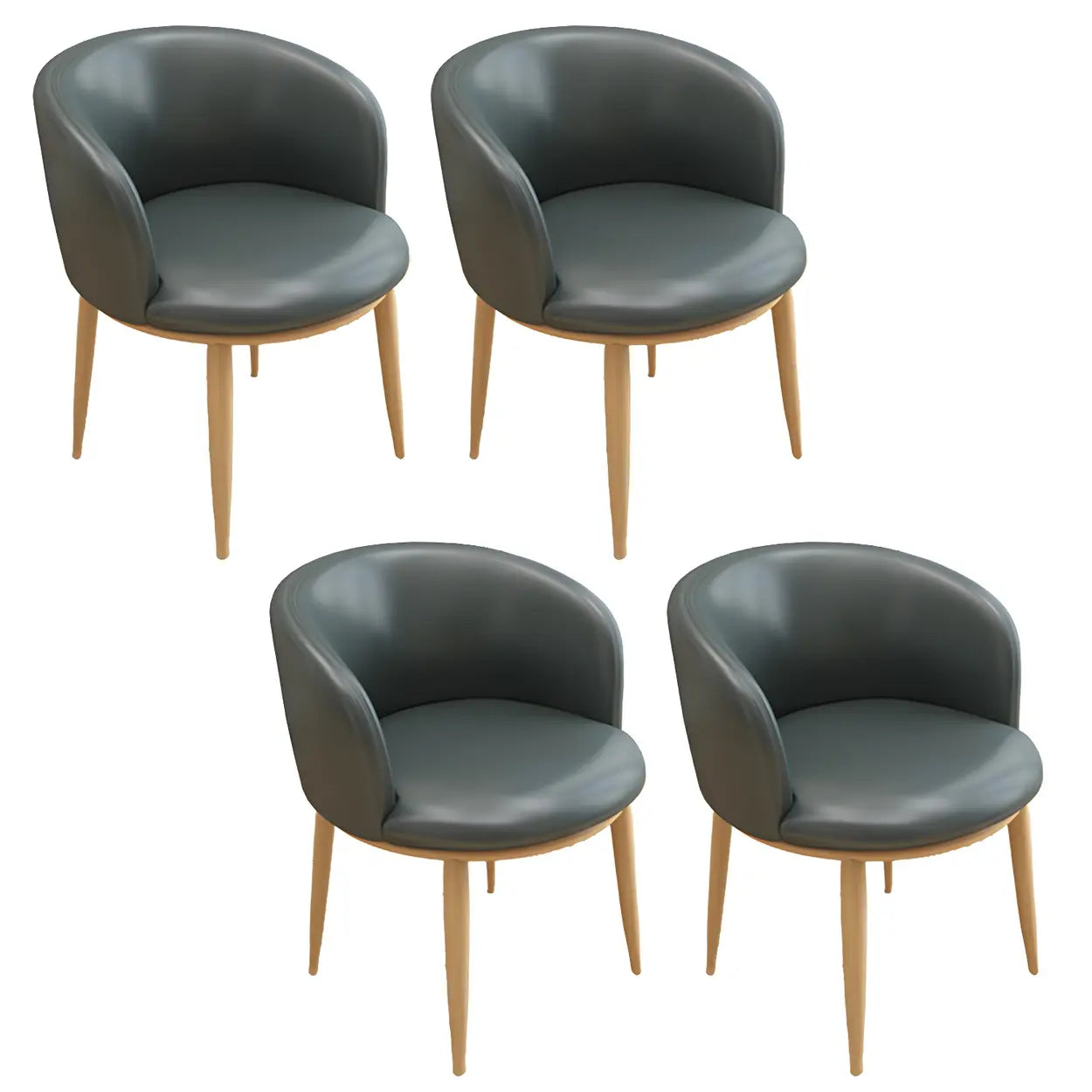 Stylish Green Compact Task Chair — Smoke Gray / 4 Piece Set
