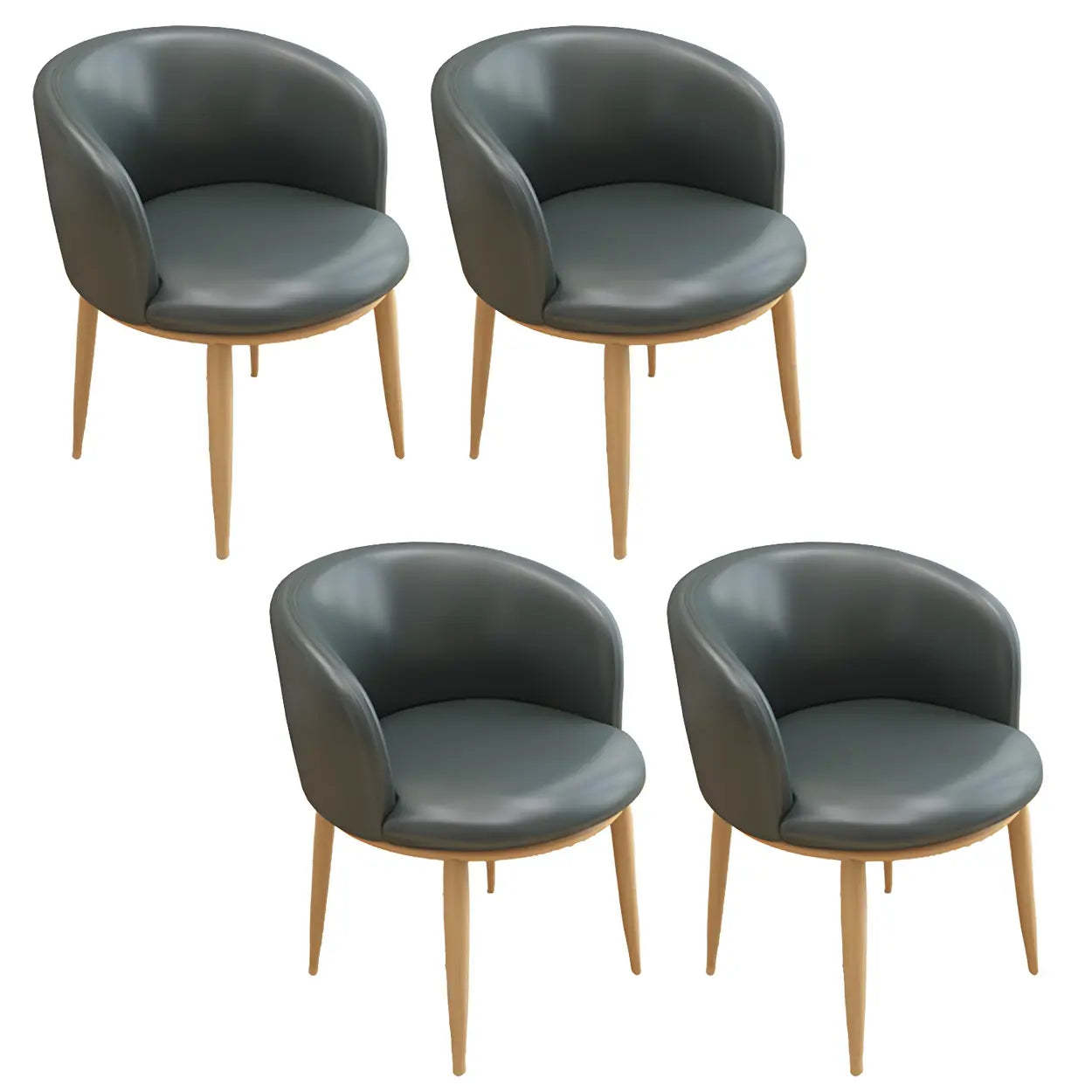 Stylish Green Compact Task Chair — Smoke Gray / 4 Piece Set