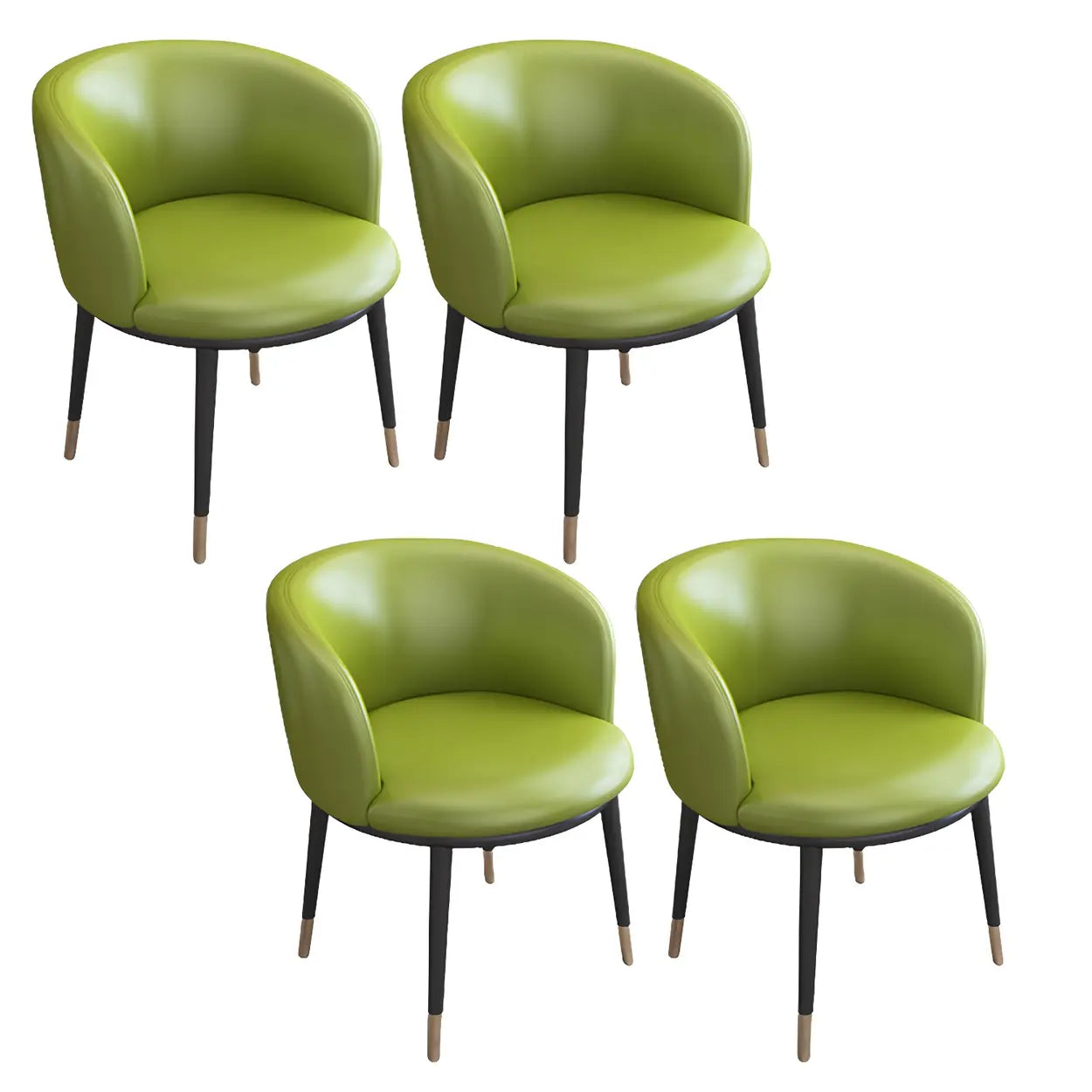 Stylish Green Compact Task Chair — Light Gray / 2 Piece Set