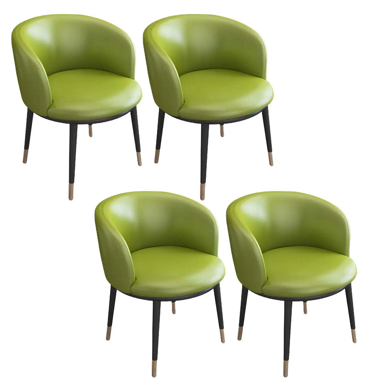 Stylish Green Compact Task Chair — Light Gray / 2 Piece Set