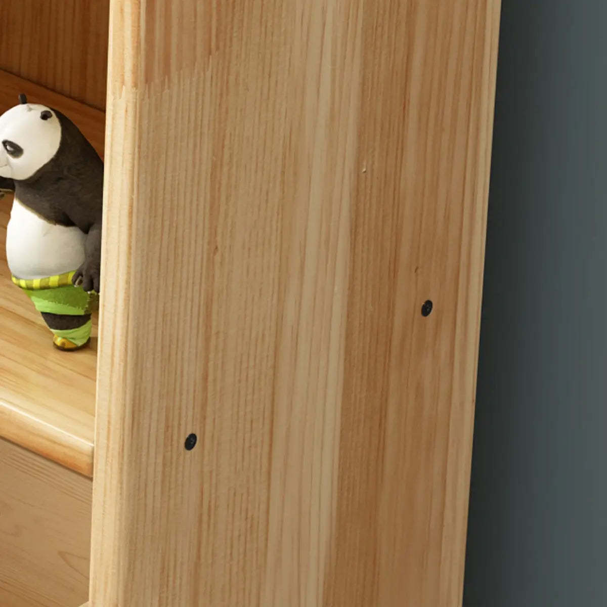 Stylish Natural Pine Wood Tall Bookcase with Drawers