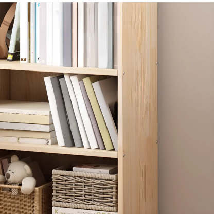 Stylish Natural Wood Small Rectangular Bookcase