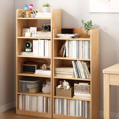 Stylish Natural Wood Small Rectangular Bookcase