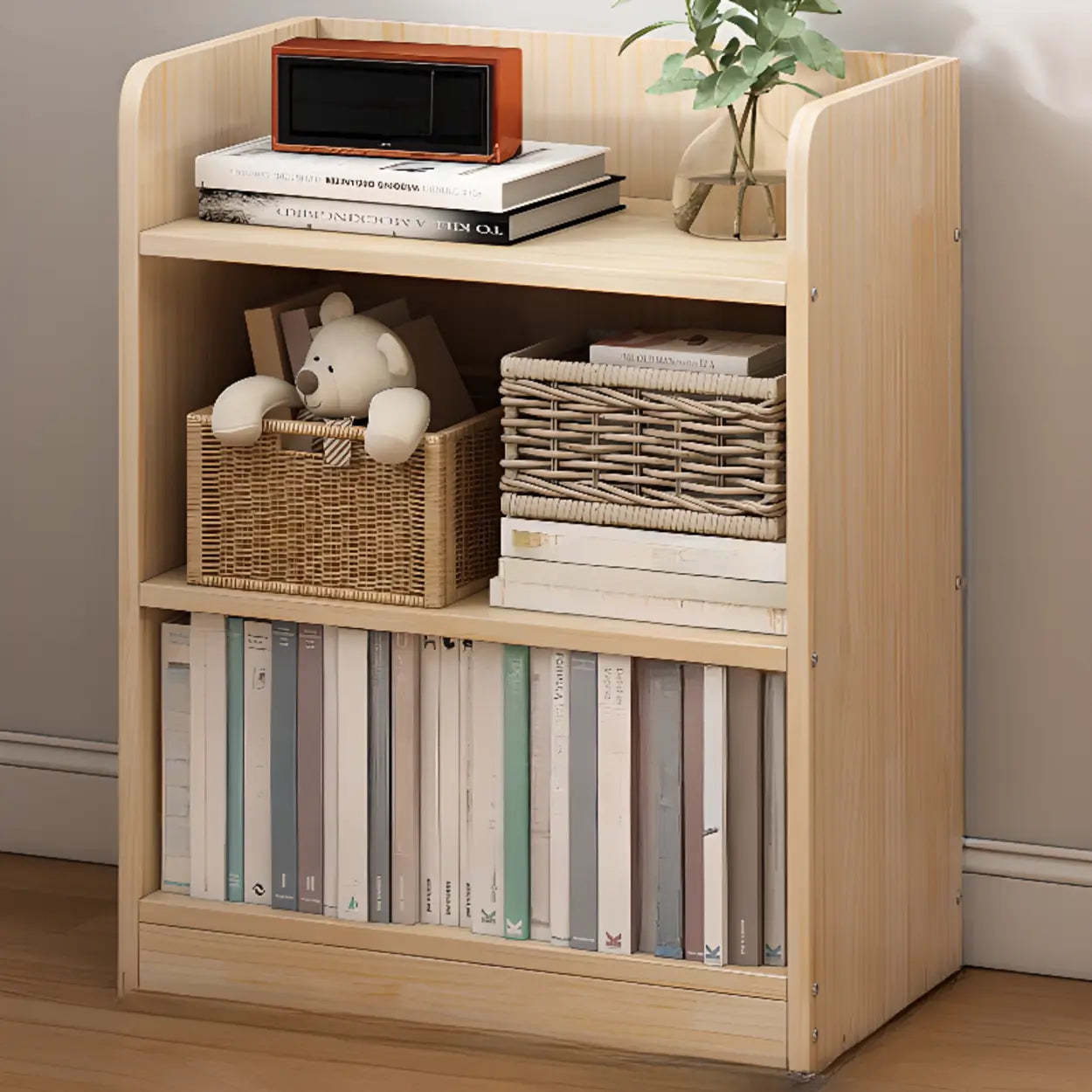 Stylish rectangular wood bookcases for office — 19.7" L x 9.8" W x 29.9" H