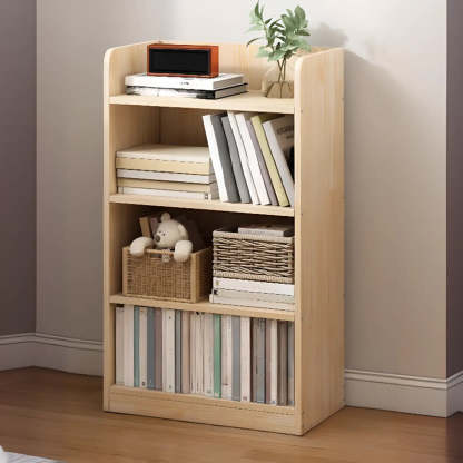 Stylish Natural Wood Small Rectangular Bookcase
