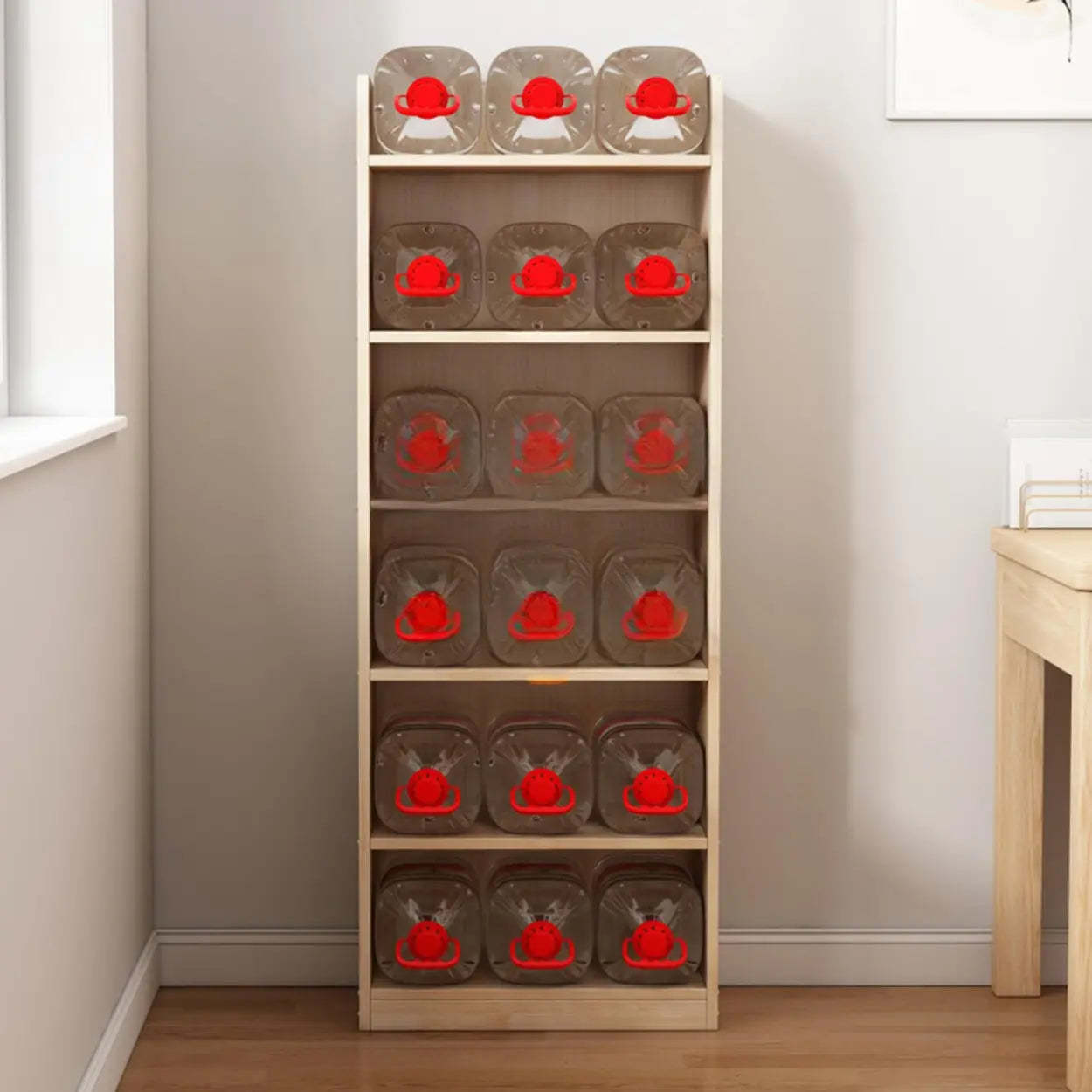 Stylish Natural Wood Small Rectangular Bookcase