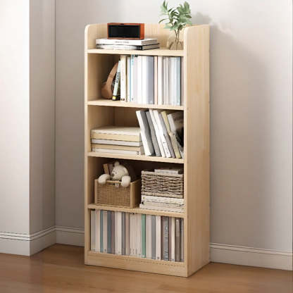 Stylish Natural Wood Small Rectangular Bookcase