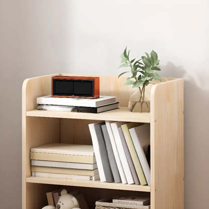Stylish Natural Wood Small Rectangular Bookcase