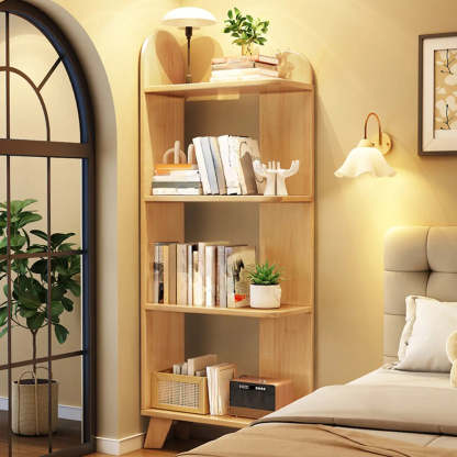 Stylish White Curved Corner Storage Bookcase