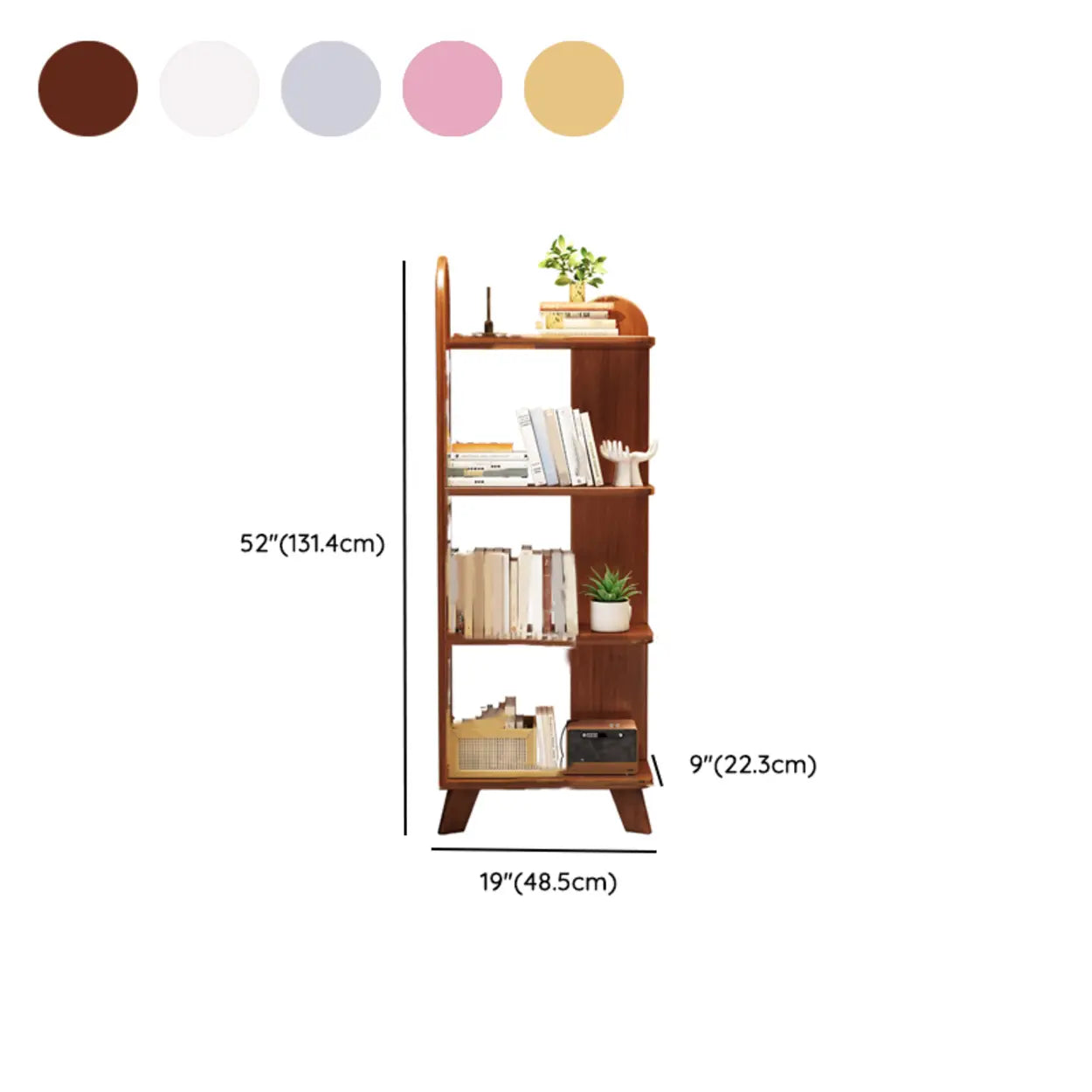 Stylish White Curved Corner Storage Bookcase