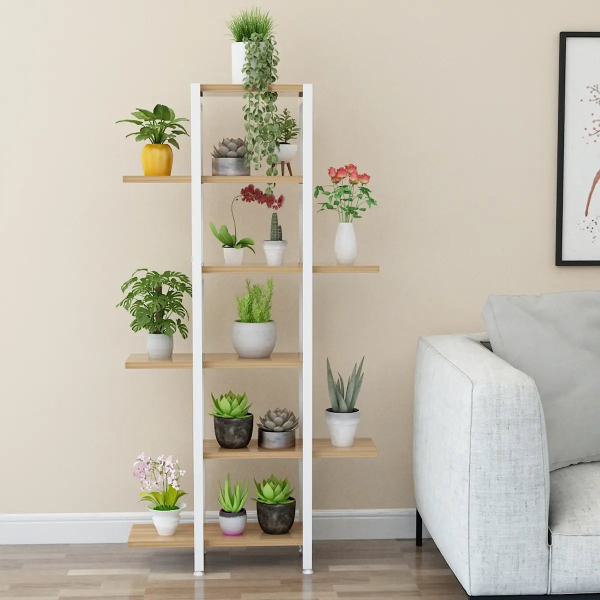 Stylish Rectangle Wood Indoor Plant Stand