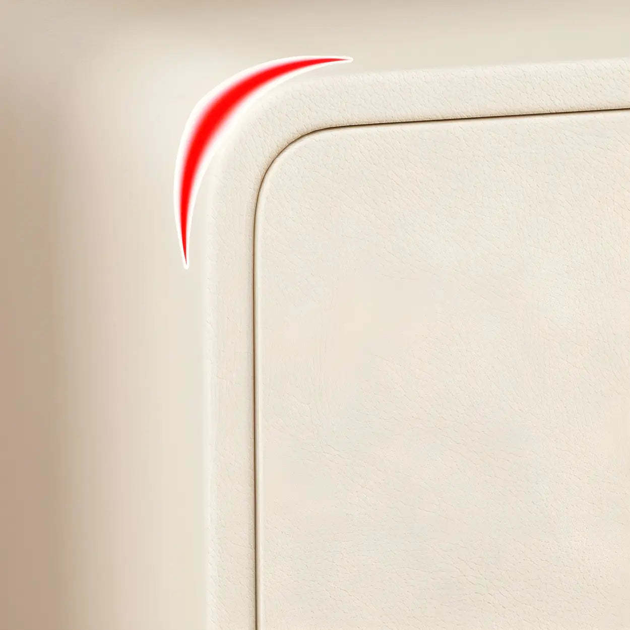 Stylish Rounded Off-White Wood Storage Nightstand — Off-White / 2 Piece Set / Right