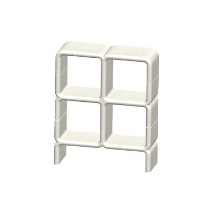 White Square Open Curio Display Cabinet