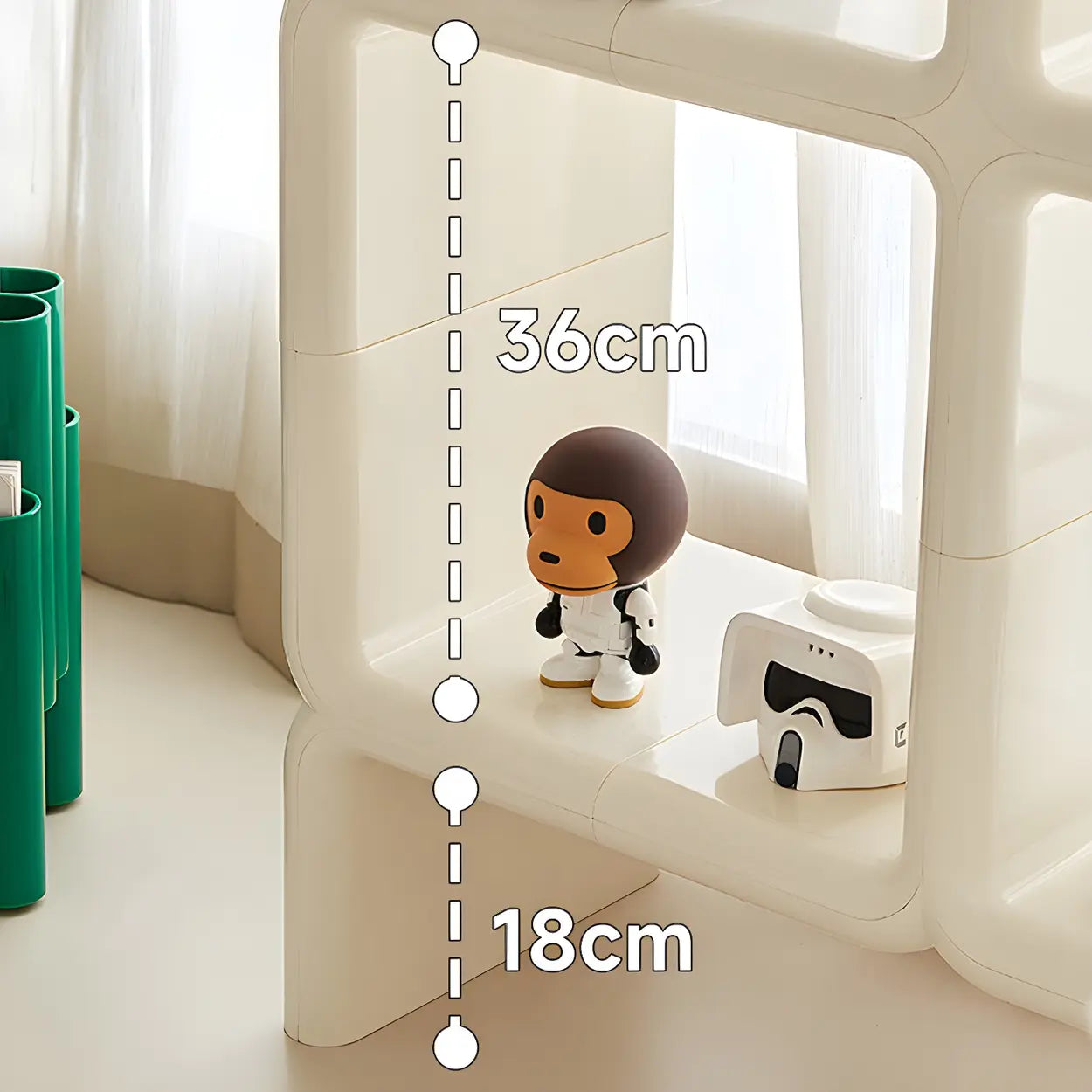 White Square Open Curio Display Cabinet