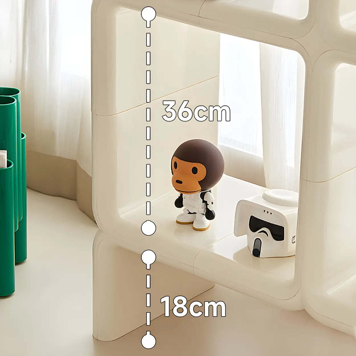 White Square Open Curio Display Cabinet