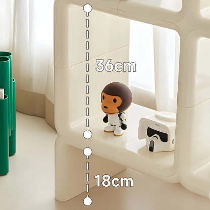 White Square Open Curio Display Cabinet