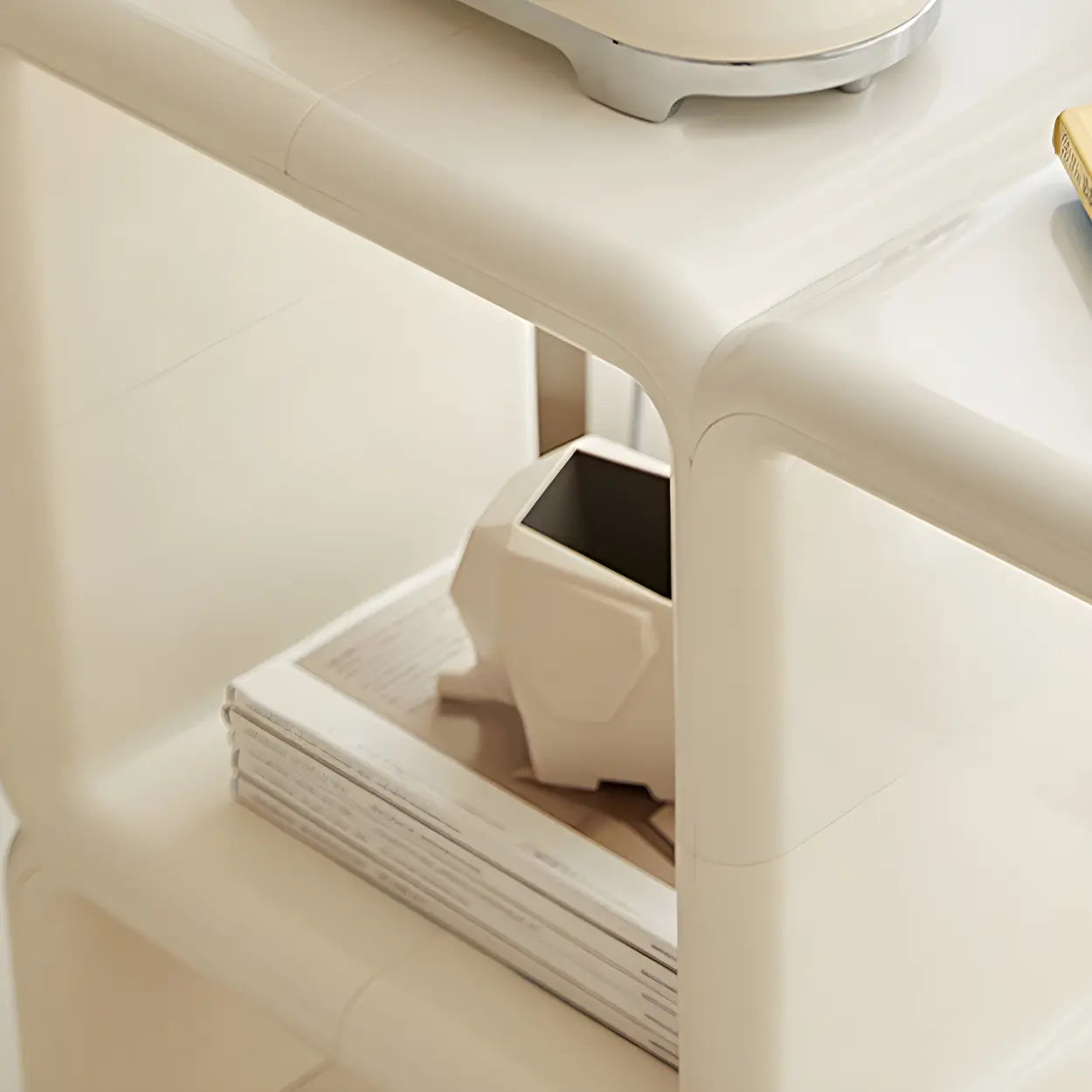 White Square Open Curio Display Cabinet