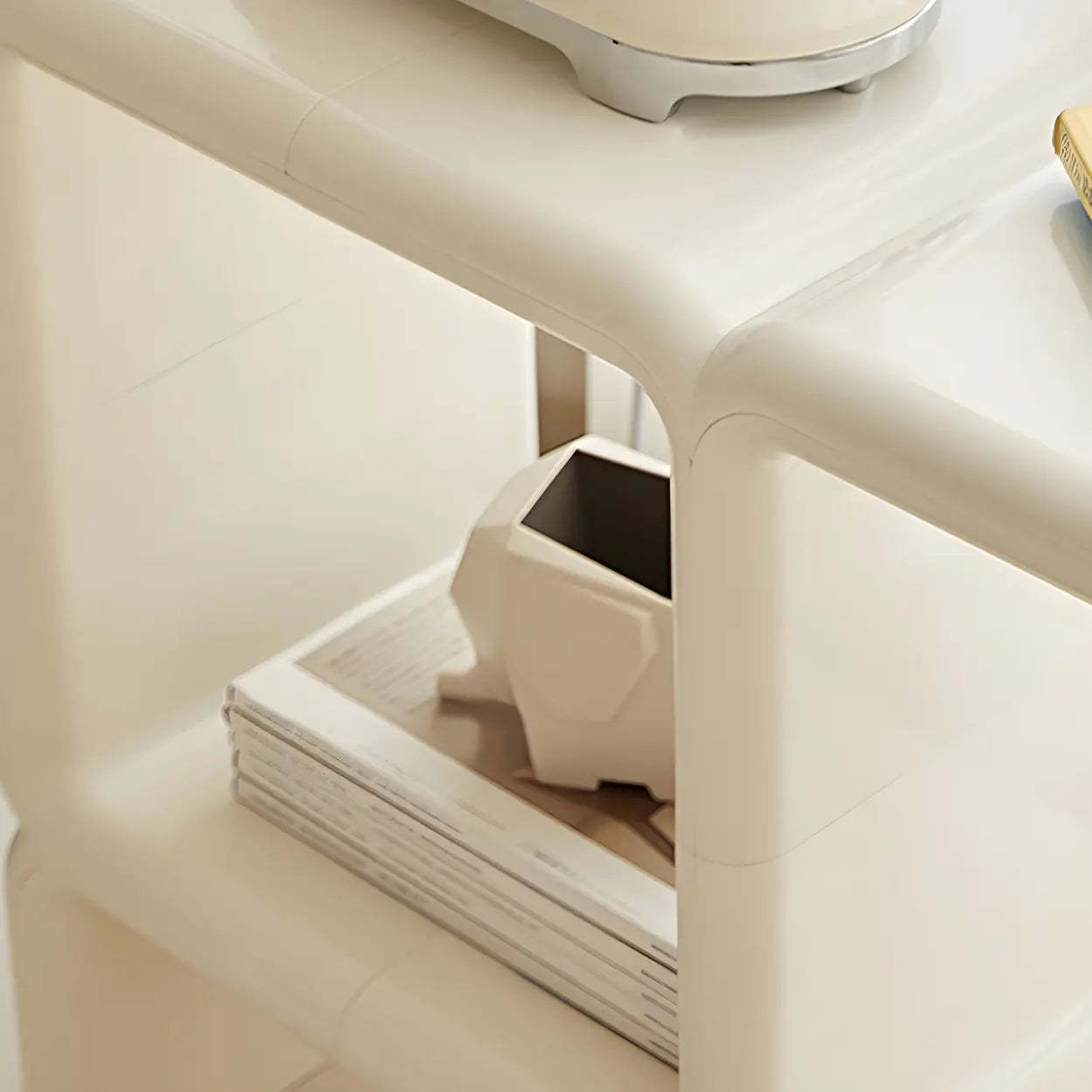 White Square Open Curio Display Cabinet