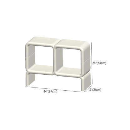 White Square Open Curio Display Cabinet