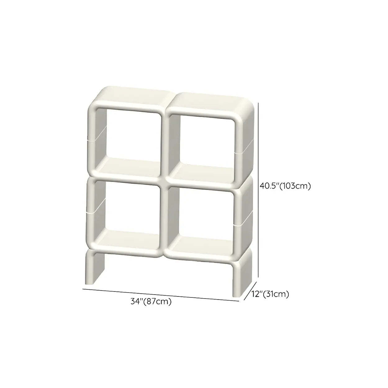White Square Open Curio Display Cabinet