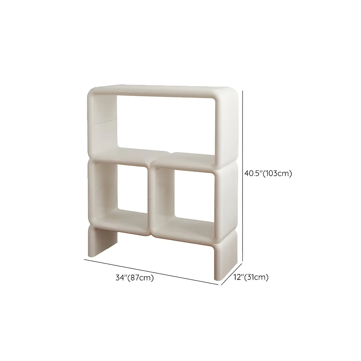 White Square Open Curio Display Cabinet