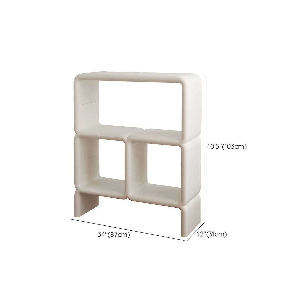 White Square Open Curio Display Cabinet