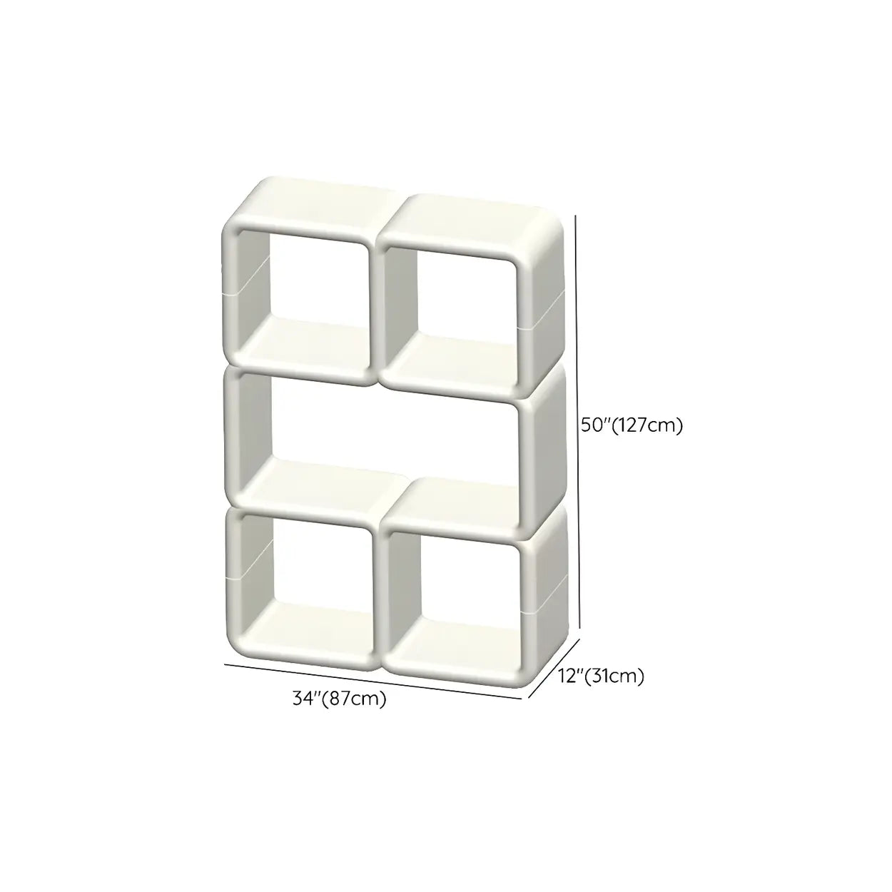 White Square Open Curio Display Cabinet