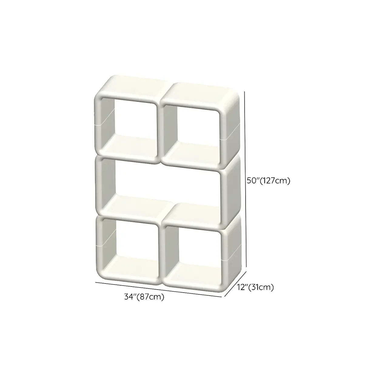 White Square Open Curio Display Cabinet