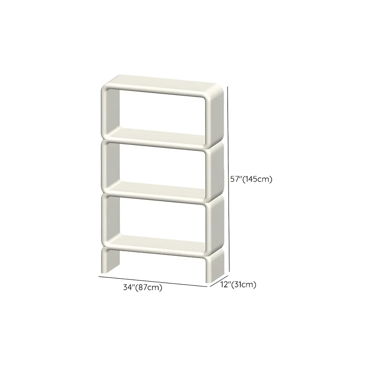 White Square Open Curio Display Cabinet