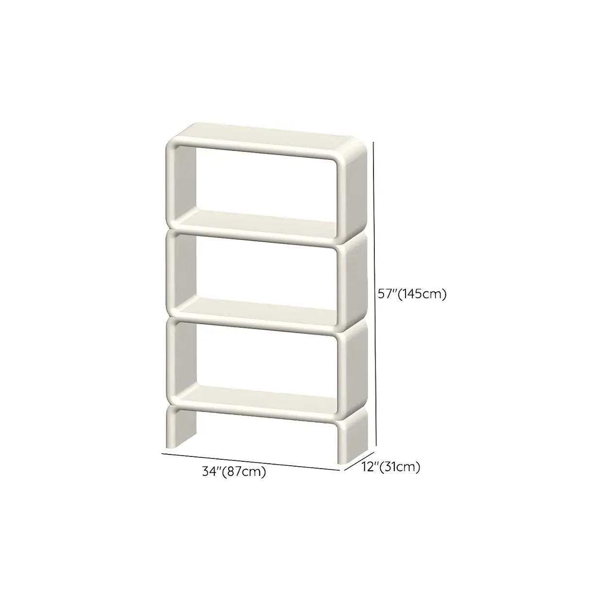 White Square Open Curio Display Cabinet