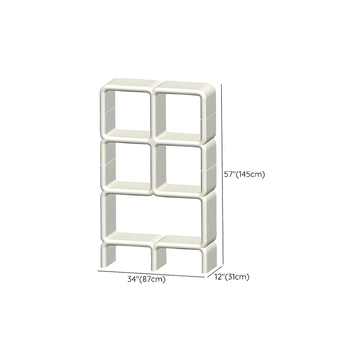 White Square Open Curio Display Cabinet