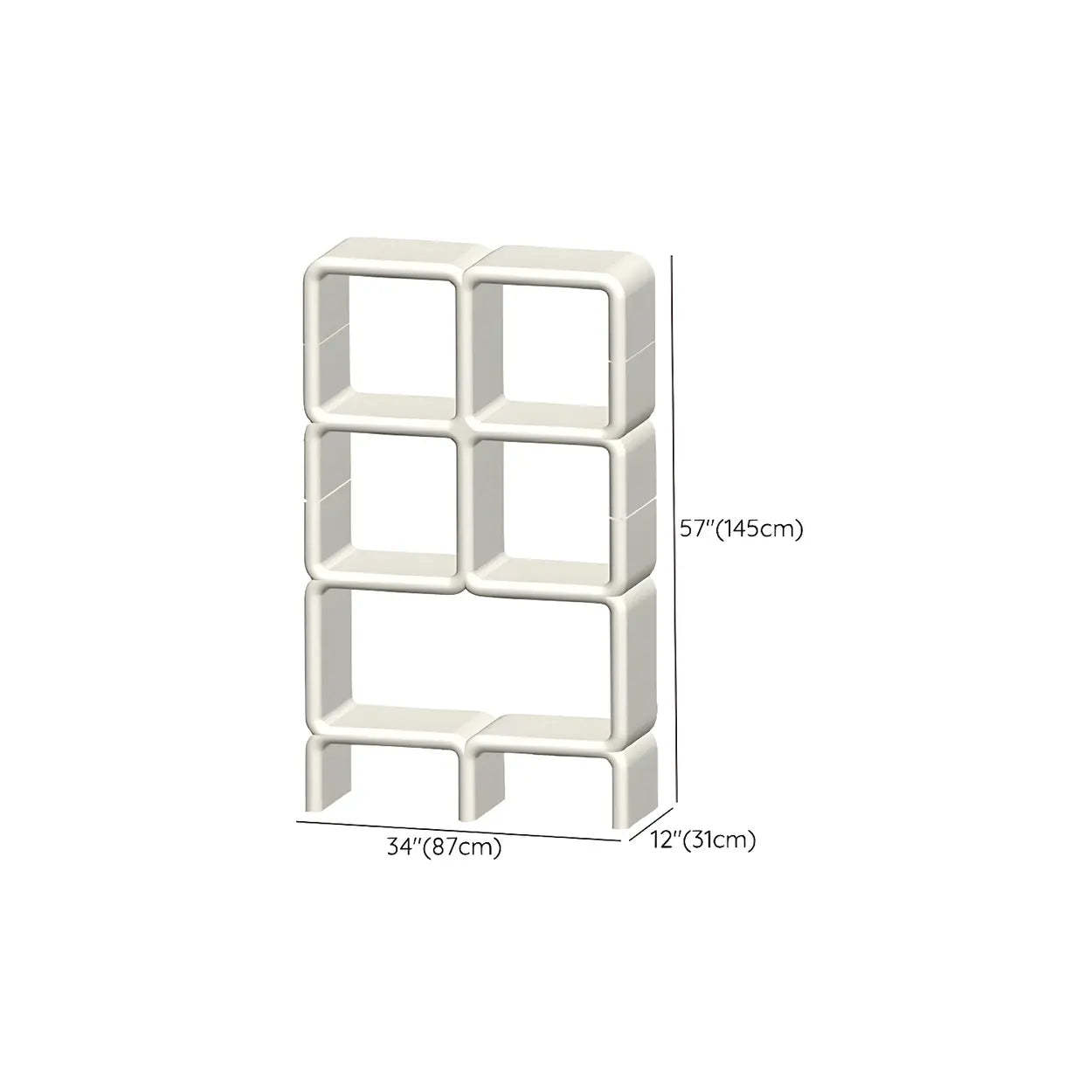 White Square Open Curio Display Cabinet