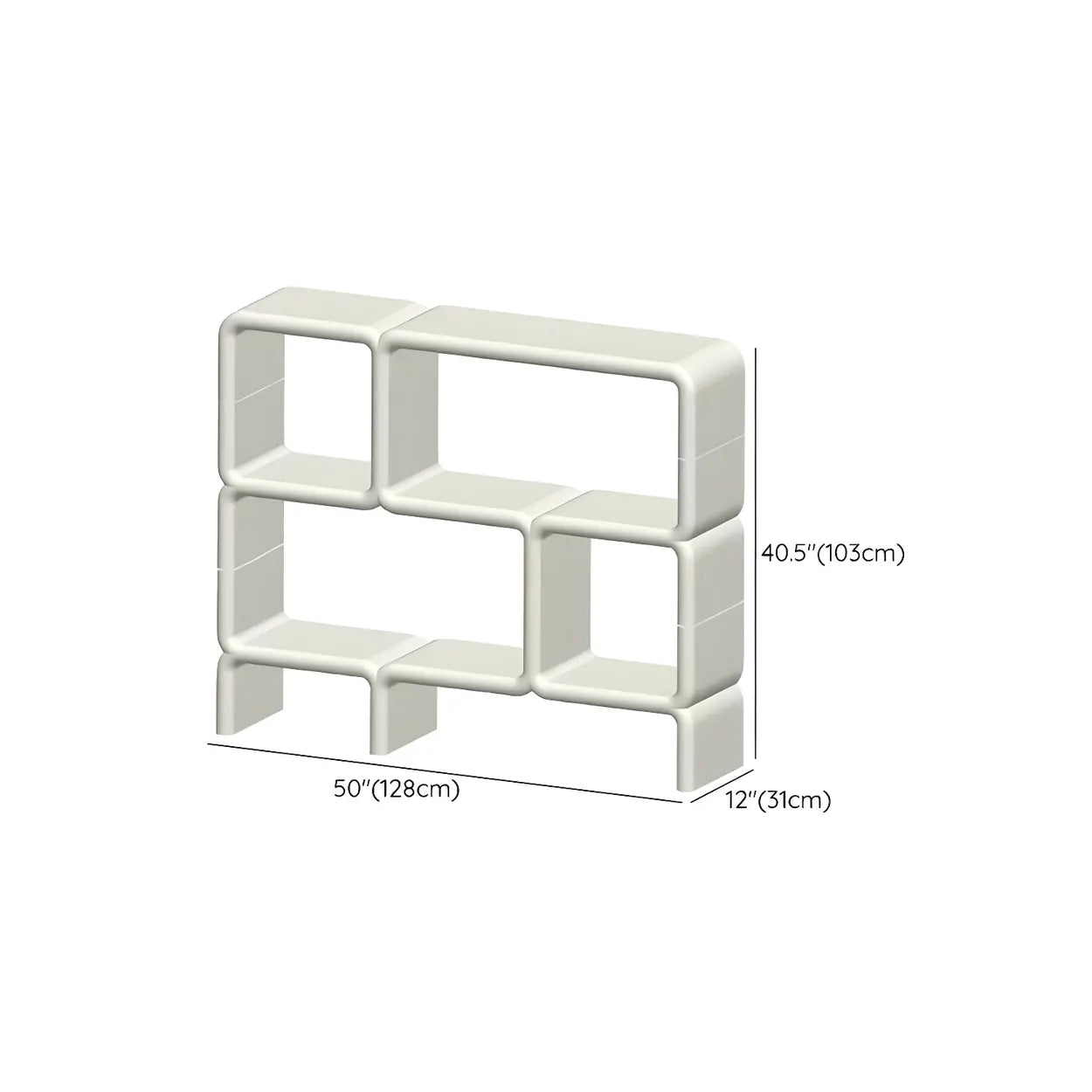 White Square Open Curio Display Cabinet