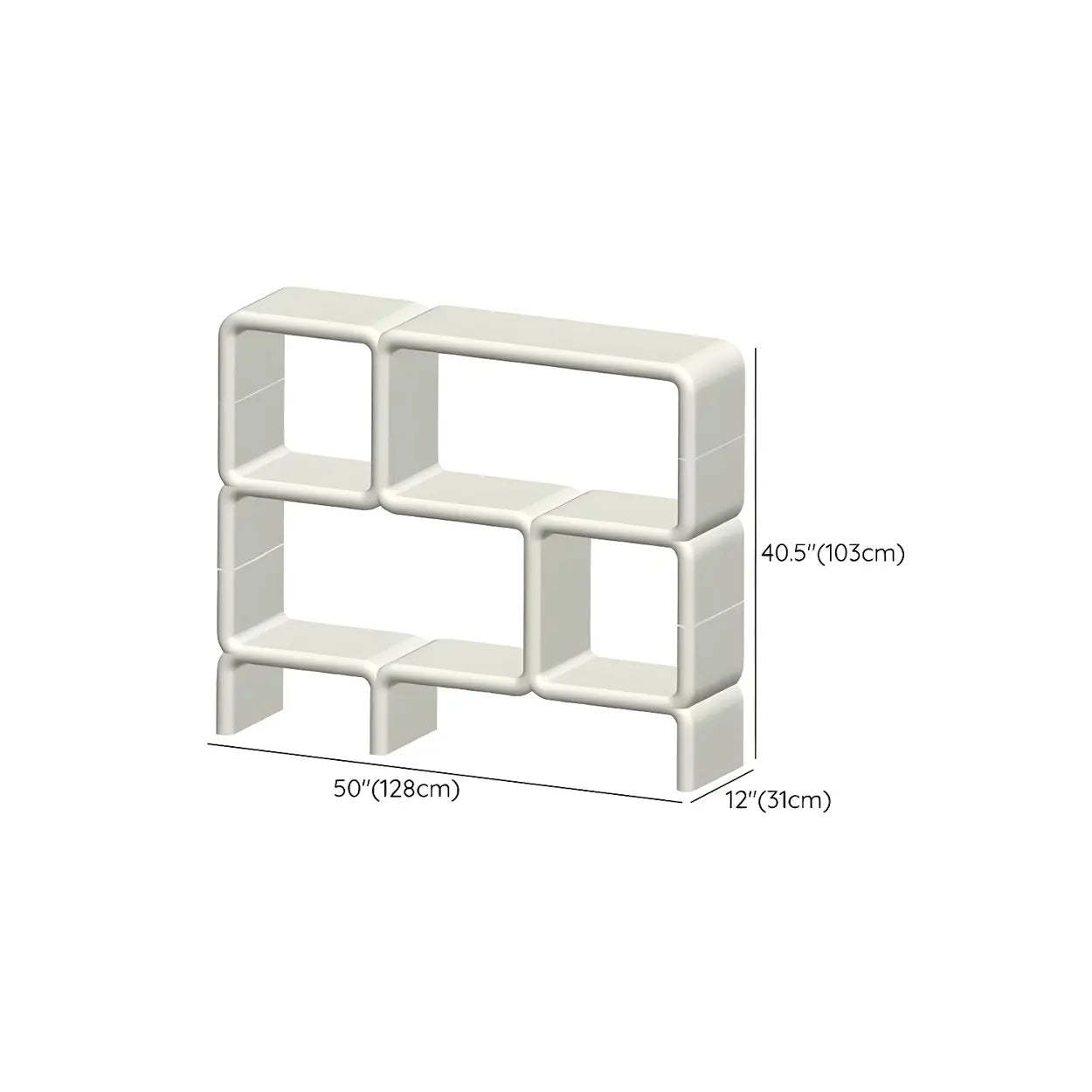 White Square Open Curio Display Cabinet
