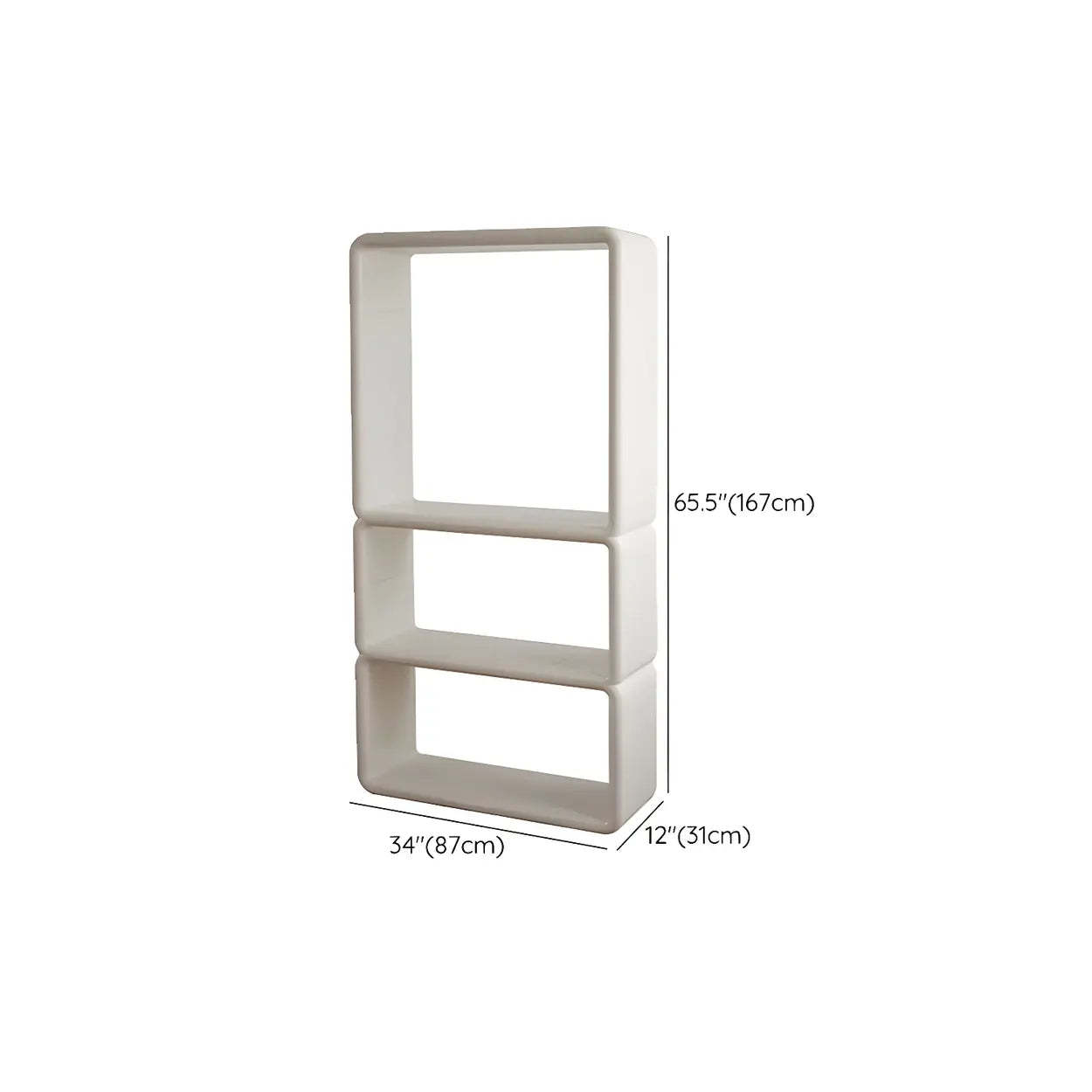 White Square Open Curio Display Cabinet
