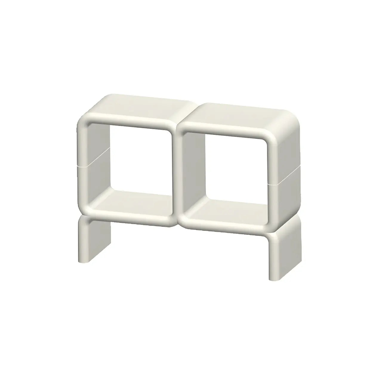 White Square Open Curio Display Cabinet — 2