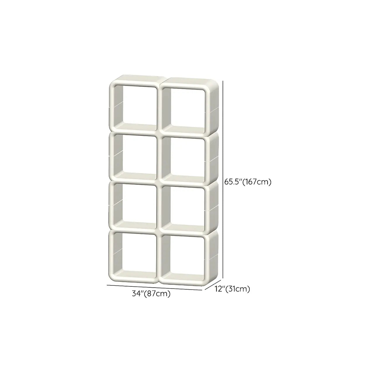 White Square Open Curio Display Cabinet