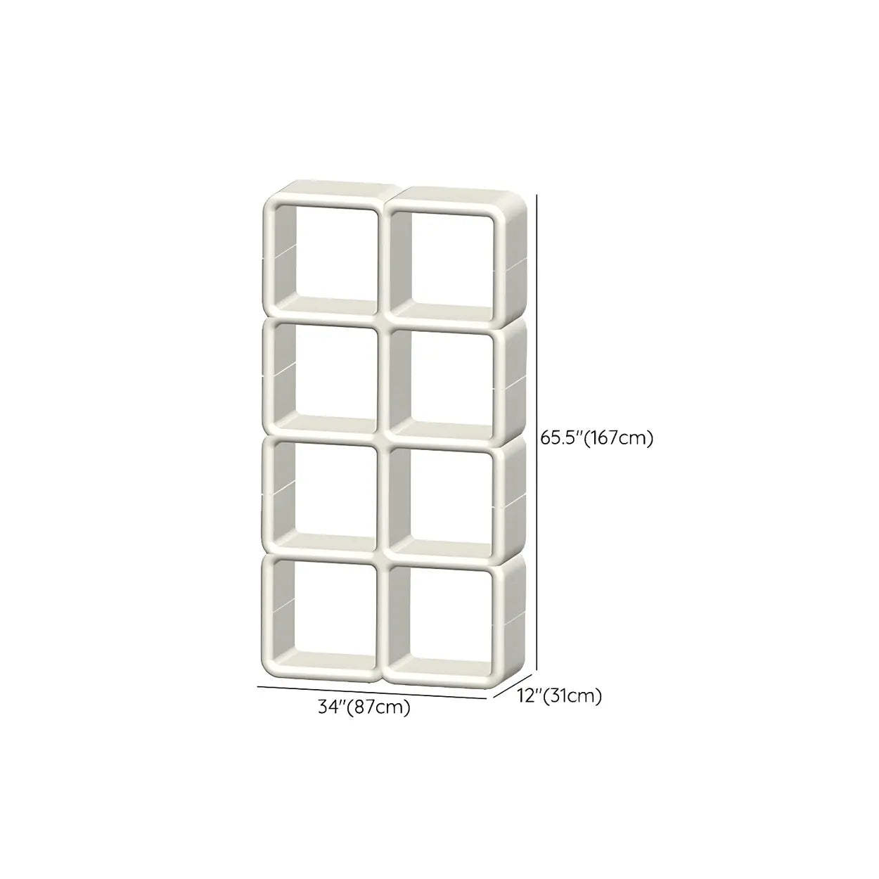White Square Open Curio Display Cabinet