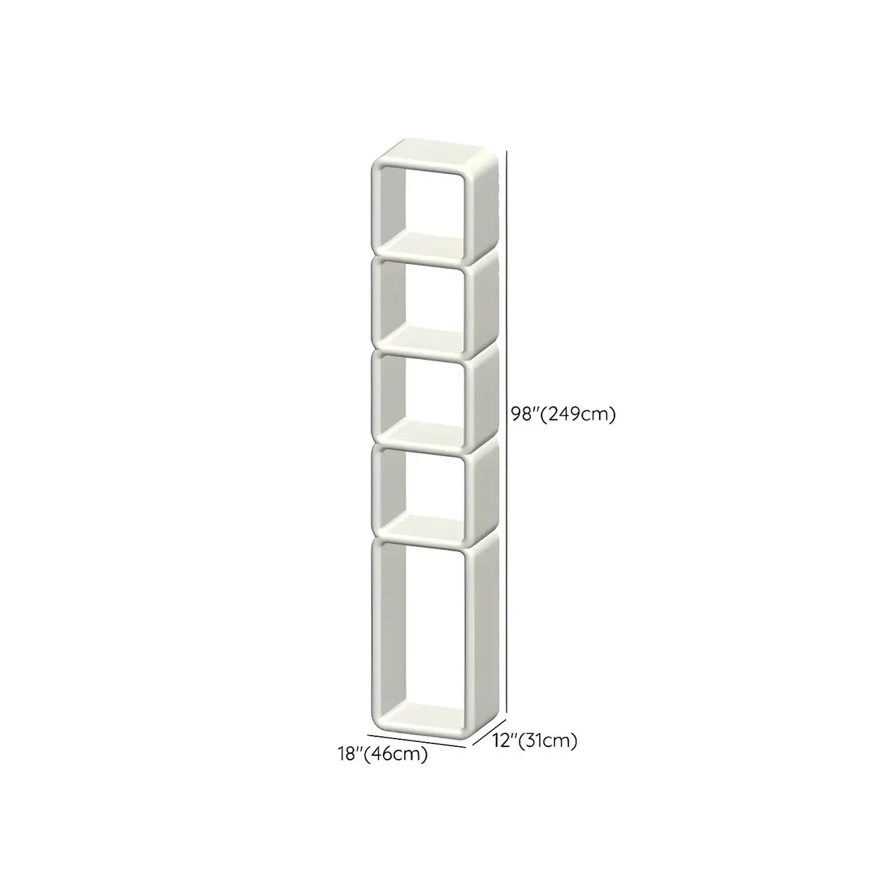 White Square Open Curio Display Cabinet