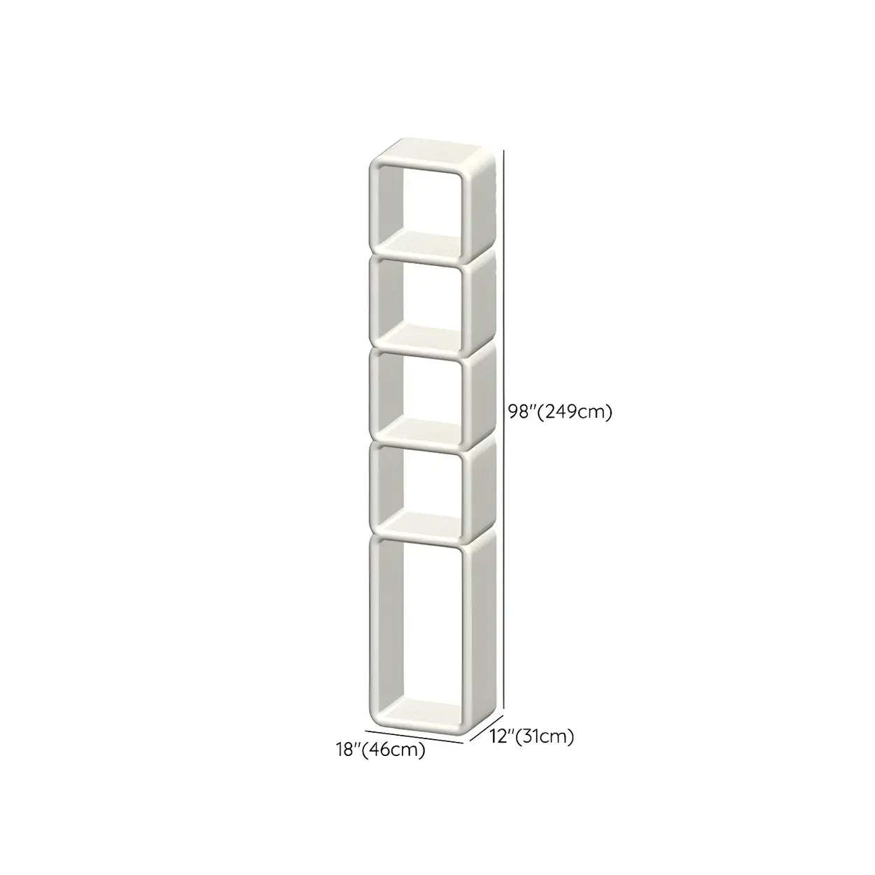 White Square Open Curio Display Cabinet