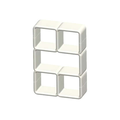 White Square Open Curio Display Cabinet — 2