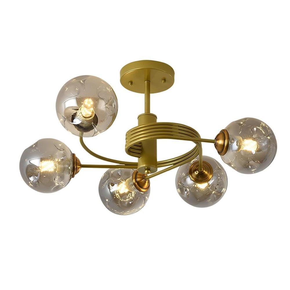 Swirling Nordic Globe Bubble Chandelier Metal Glass Bedroom Chandelier-Lighom