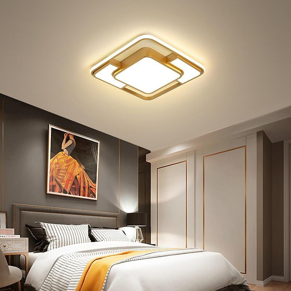 Square LED Geometric Overlay Flush Mount Light