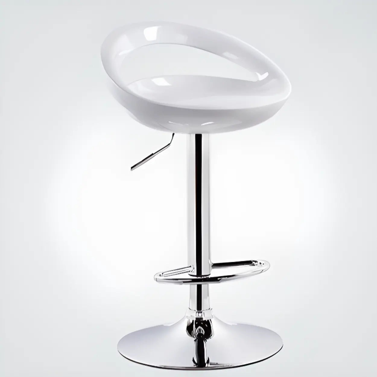 Adjustable Swivel Bucket Bar Stool — White