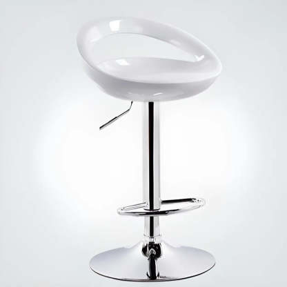 Adjustable Swivel Bucket Bar Stool — White